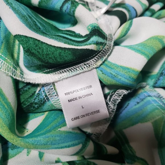 7th Ave NY&C Women's size Large Green & Blue Floral Top New York & Company - Picture 7 of 7